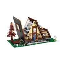 loz 1037 new small town wooden house educational building block mini particle inserting building block toys for children