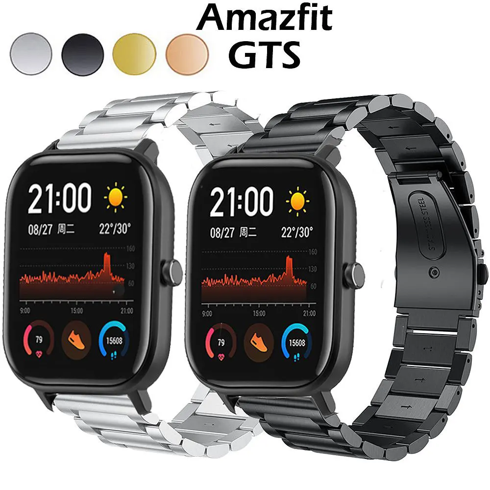20 мм сменный ремешок из нержавеющей стали для amazfit gts/bip band Samsung Galaxy Gea S2 S3