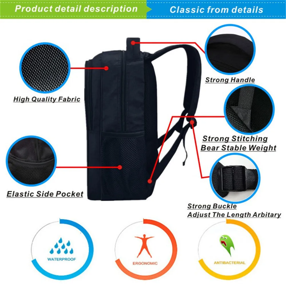 Danganronpa Backpack Children School Bag 3D Printing Anime Dangan Ronpa Monokuma Cosplay Backpack For Men Women Knapsack