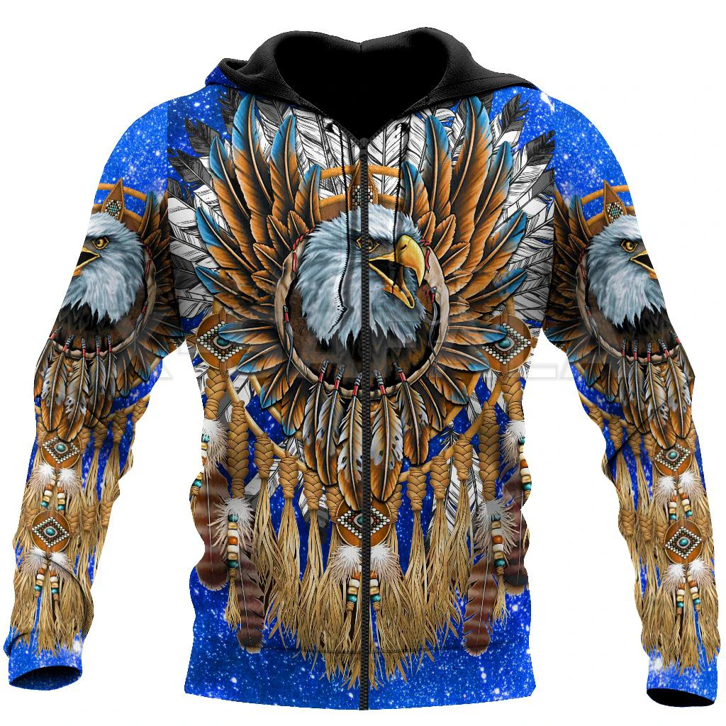 

Unisex Mens Eagle Native Indian 3D Print Hoodies Man Sweatshirt Women Harajuku Outwear Casual Pullover Autumn Zip Up Jacket
