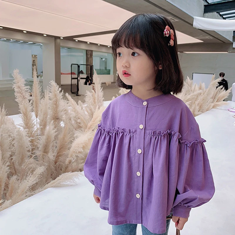 

Little Girl Baby Butterfly Print Shirt Long-sleeved Temperament Top Fall for Kids Clothing Fall Clothes Kids Children Clothes