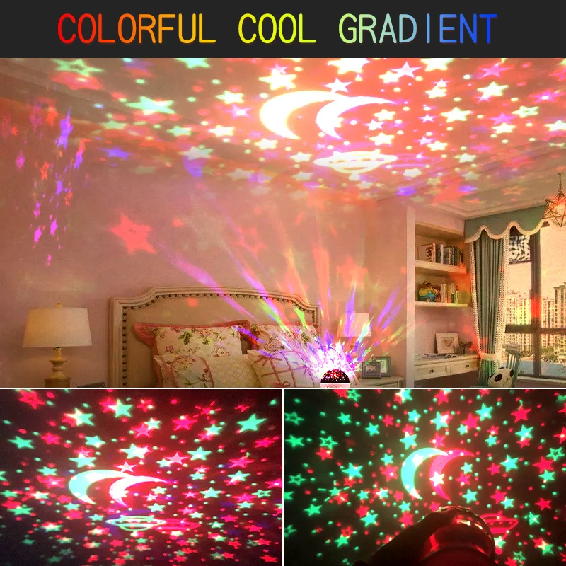 

LED Rotating Night Light Starry Sky Projector Children's Room Decoration Light USB Bluetooth Music Moon Sky Romantic Night Light