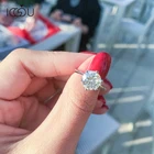 Классическое кольцо с бриллиантом IOGOU, кольцо с круглым бриллиантом D-E диаметром 0,5-925 карата, сертифицированное обручальное кольцо из настоящего серебра пробы