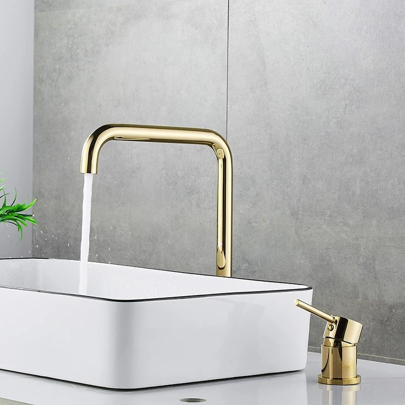 Смеситель для раковины в ванную комнату сверхдлинная труба два отверстия