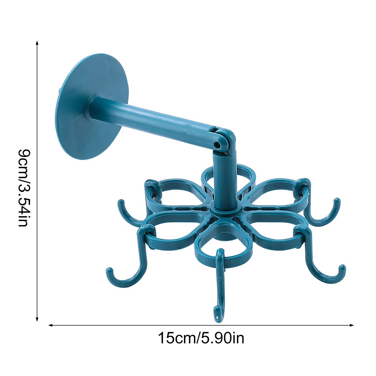 

360 Degree Rotated Kitchen Hooks Self Adhesive 6 Hooks Home Wall Door Hook Handbag Clothes Ties Bag Hanger Hanging Rack