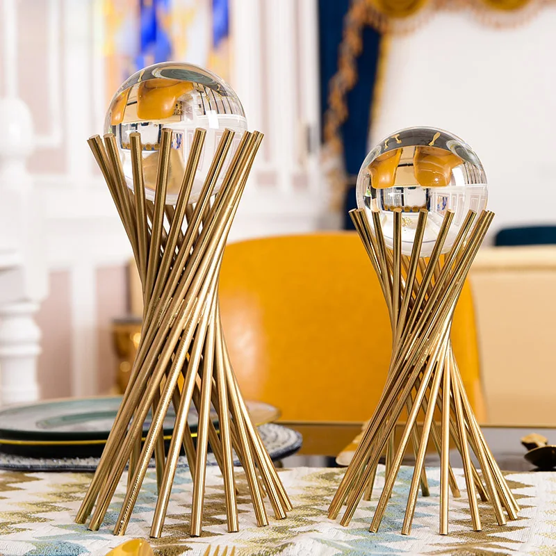 Металлическое белое украшение в виде хрустального шара креативная домашняя