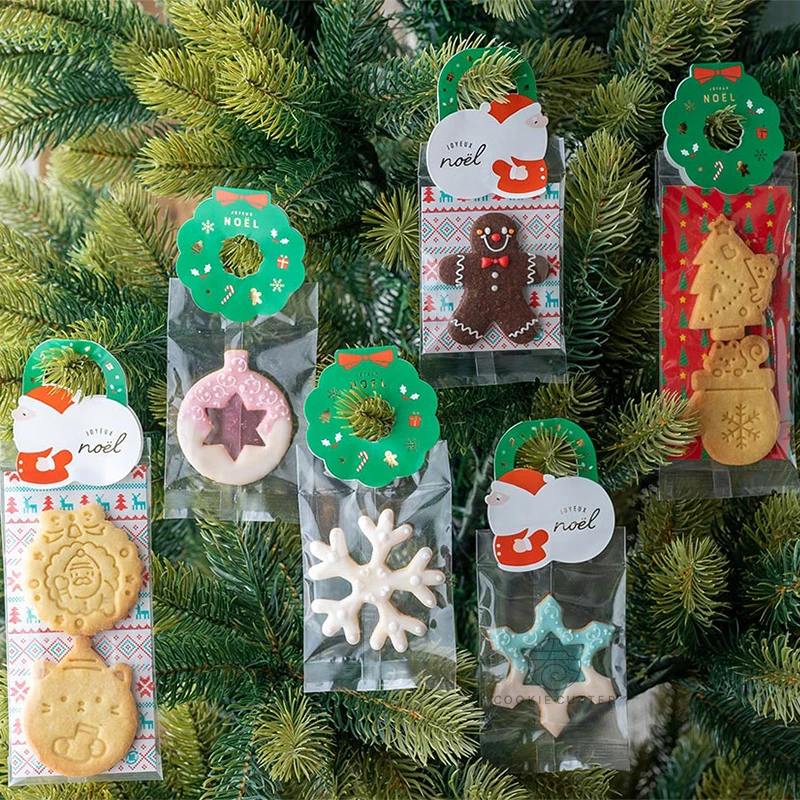 

Рождественский мешочек для печенья, этикетка, картон, украшение, мешочек для конфет, подарок «сделай сам», Рождественская упаковка, аксессу...
