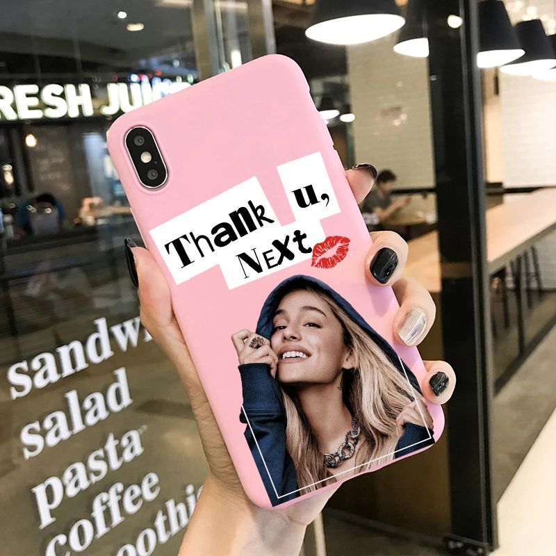 Thank U, Next Ariana Grande мягкий чехол для телефона из ТПУ ярких цветов для iPhone 11 PRO MAX X XR XS Max 8 7 6s Plus - Цвет: TPU