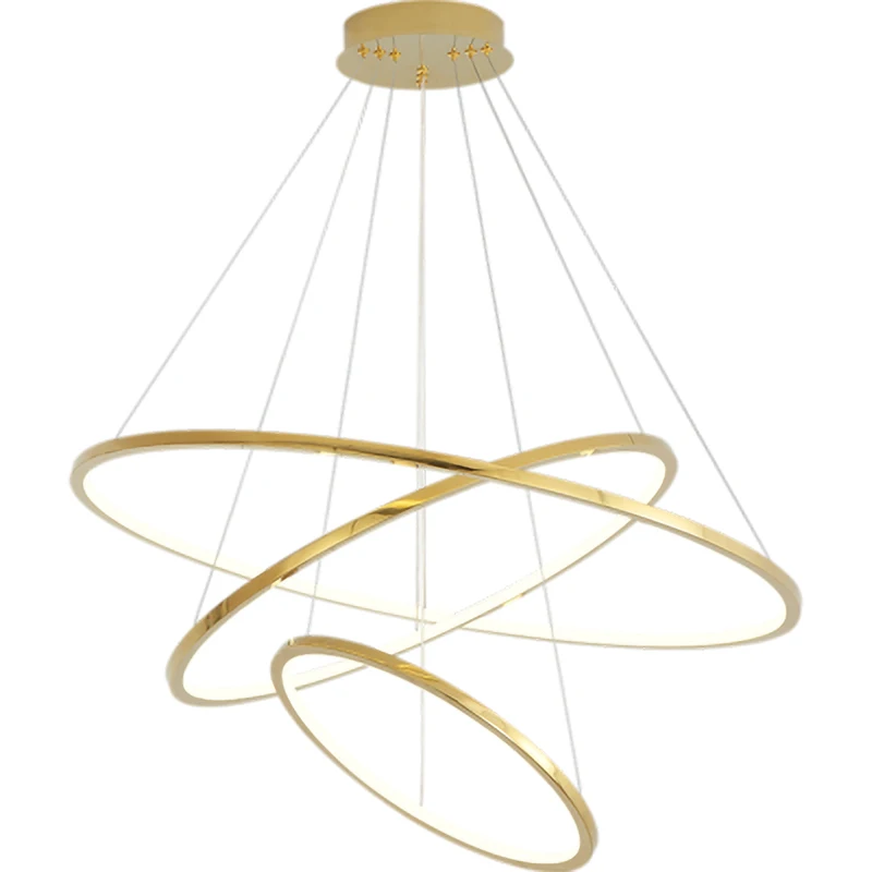 

Nordic Classical Circle Ring Led Modern Pendant Light White Black Silver Gold Frame For Kitchen Living Room Bedroom home Decor