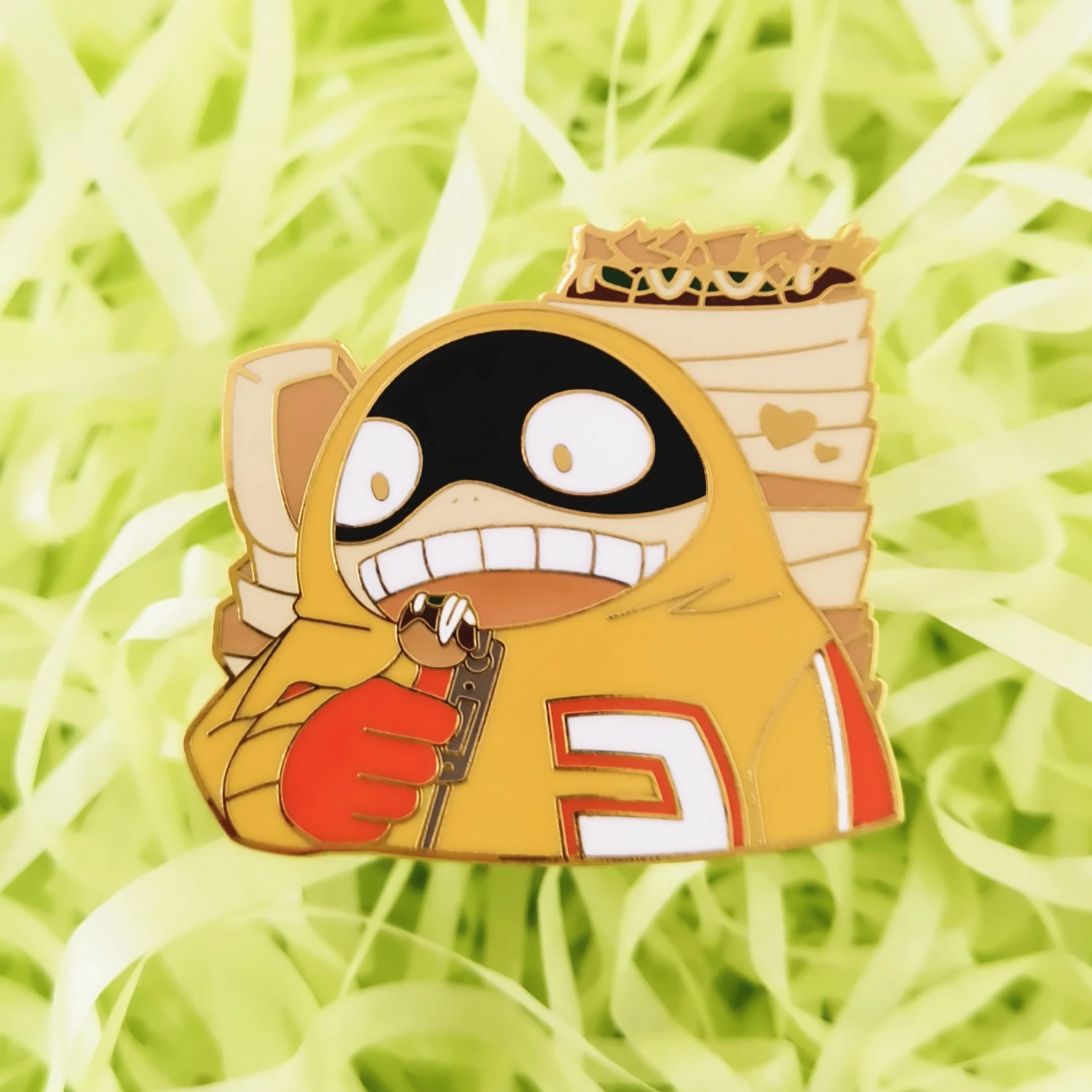 

My Hero Academias Feibo Hard Enamel Pin Eat Octopus Balls Strong Hero Metal Brooch Accessories Anime Fans Unique Jewelry Gift