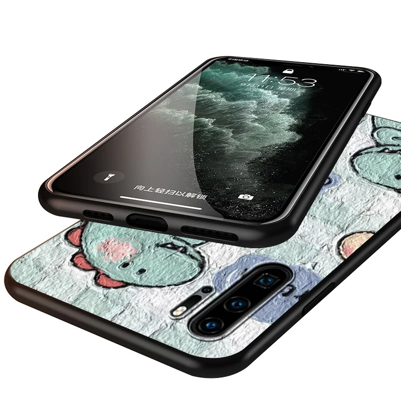 

Cute dinosaur For Huawei P40 P30 P20 P10 P9 P8 Lite E mini Pro Plus 5G 2017 2019 Silicone Gloss oil not Glass Soft Phone Case
