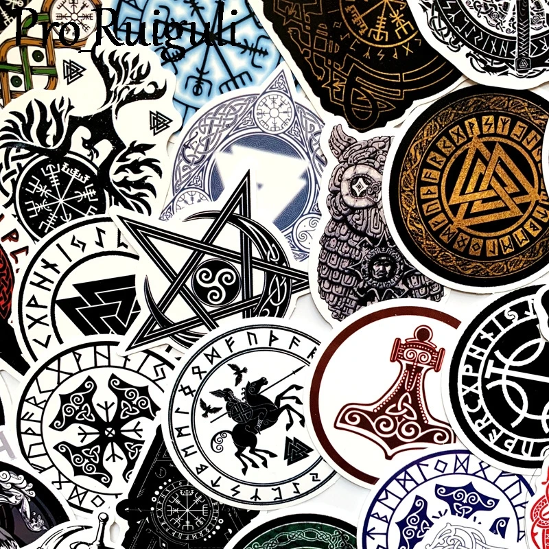 50pcs Vikings Children Scrapbooking Stickers Waterproof PVC Skateboard Guitar Suitcase Funny Graffiti Sticker Kids Classic Toy | Дом и сад