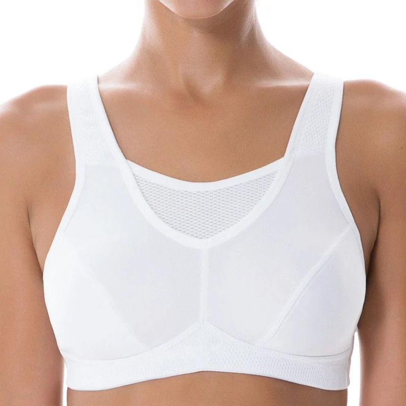 

Women's Sports Bra Full Coverage Lightly Support Medium Impact Wireless Black Active Workout Bra 34 36 38 40 42 44 C D DD DDD