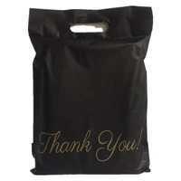 50pcs black tote bag with golden logo mail bags printed poly mailer packaging envelopes with self seal courier storage bags