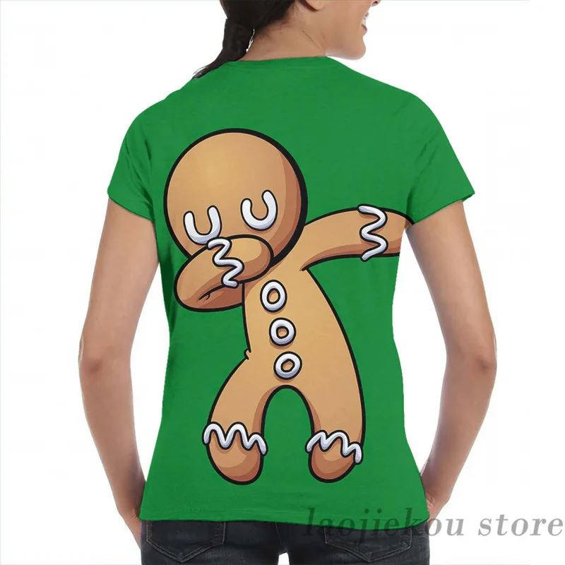 Мужская Рождественская футболка Dabbing с имбирным человеком женская модная со