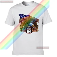 get your historic route 66 kicks eagle logo men women summer 100 cotton tees male newest top popular normal tee shirts unisex