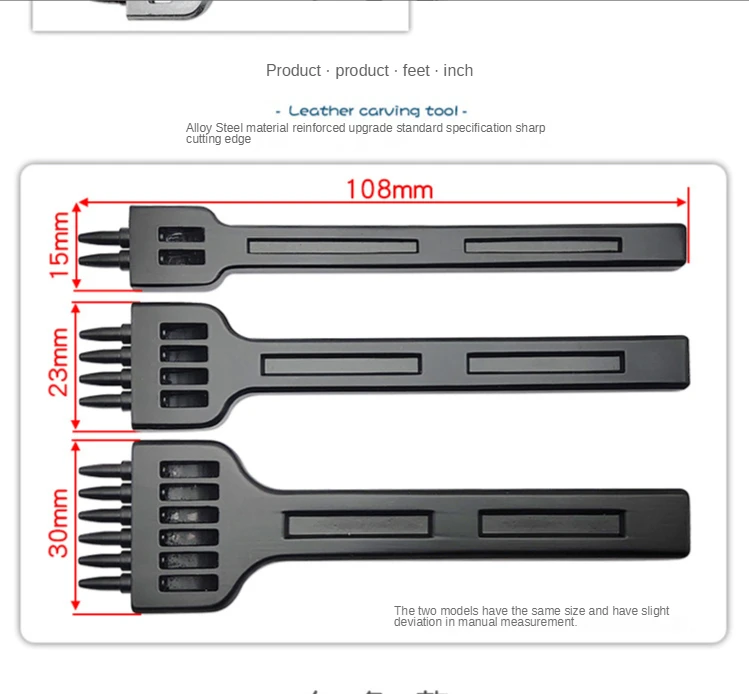 

Leather Tool 4Mm Set Row Punch / Belt Punch Round Punch / Diamond Hand Punch Leather Stitching Punching Tools
