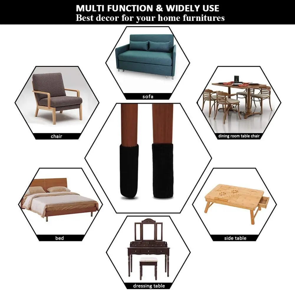 Новинка набор из 24 штук анти Шум мебельная ножка носки высокого эластичного