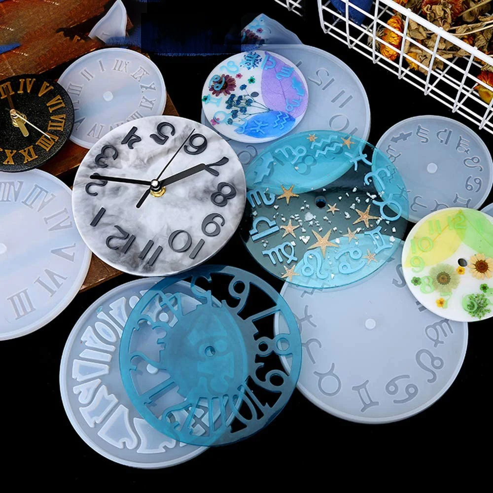 Форма силиконовая для изготовления часов сделай сам форма из смолы с римскими