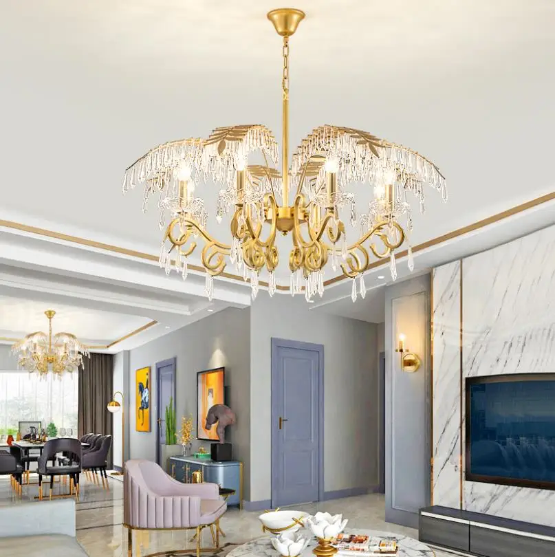 Хрустальная люстра для гостиной роскошные светильники помещений хрустальные