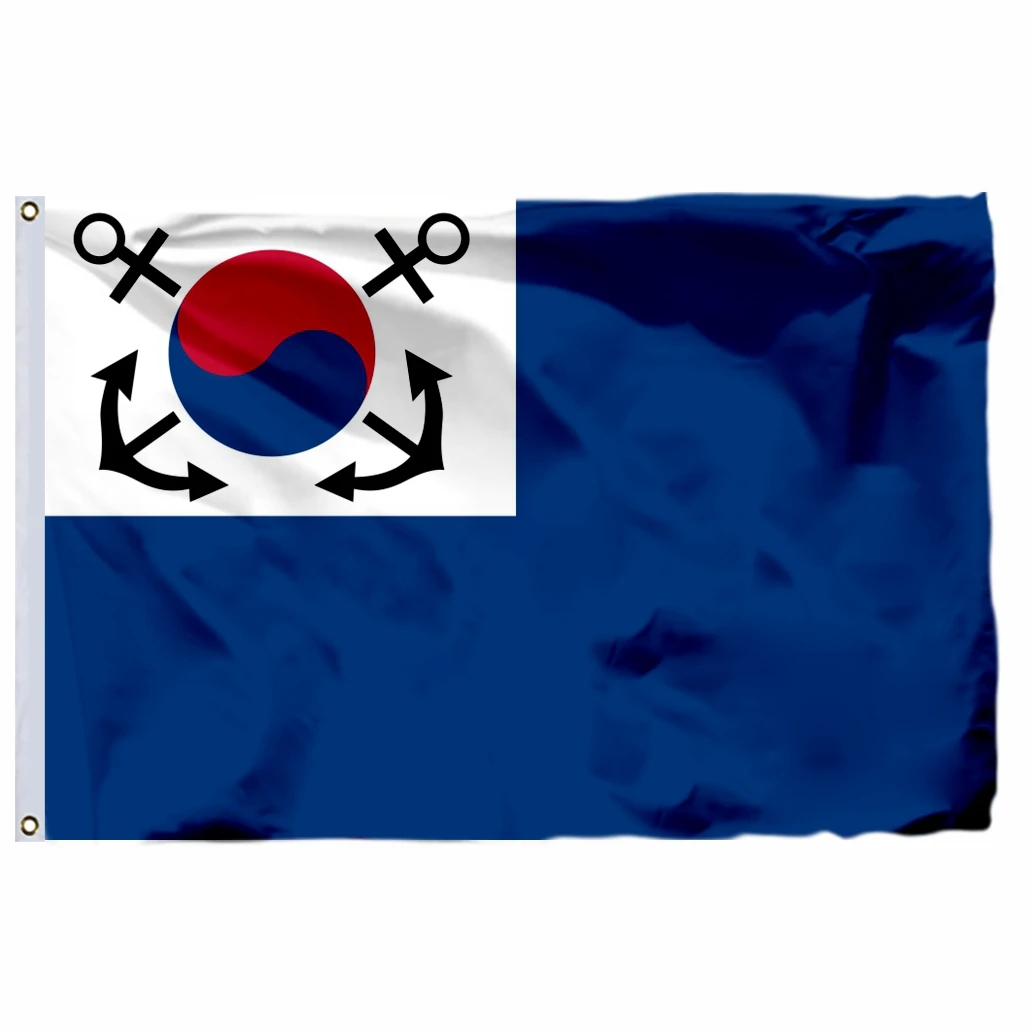 

South Korea Naval Jack Flag 90x150cm 3x5ft 120g 100D Polyester Double Stitched High Quality Ensign 60x90cm 21x14cm Banner