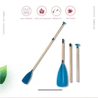 Новинка, Бамбуковая кожа, алюминиевый вал, надувная подставка, голубое весло, аксессуары для доски для SUP серфинга, весла для лодки