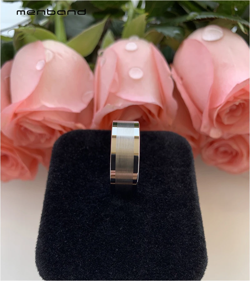 Плоская Лента вольфрамовое кольцо для мужчин женщин Обручальное мужское