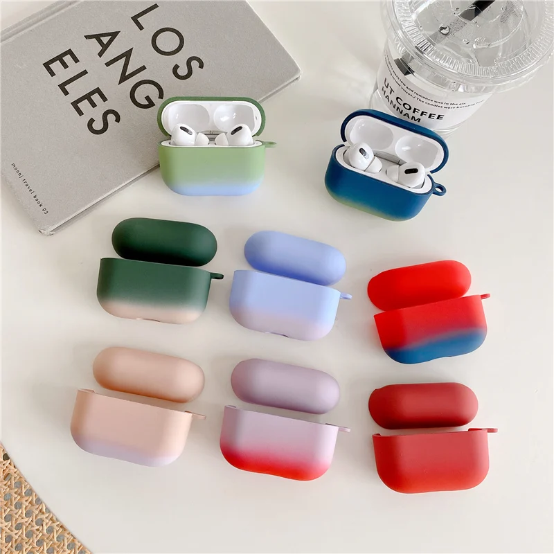 

Matte Gradient Silicone Earphone Case for Apple Airpods Pro 1 2 Protective Cover Bluetooth Bling Earphone Cover for Airpods Pro