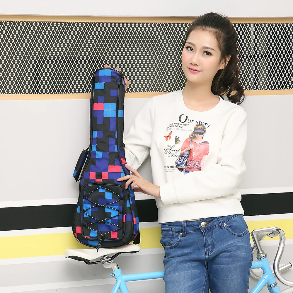 21 23 26 Inch Ukulele Bag Cotton Double Shoulder Straps Case Printed Fabric Hawaiian Guitar Accessories QB1013 | Спорт и развлечения
