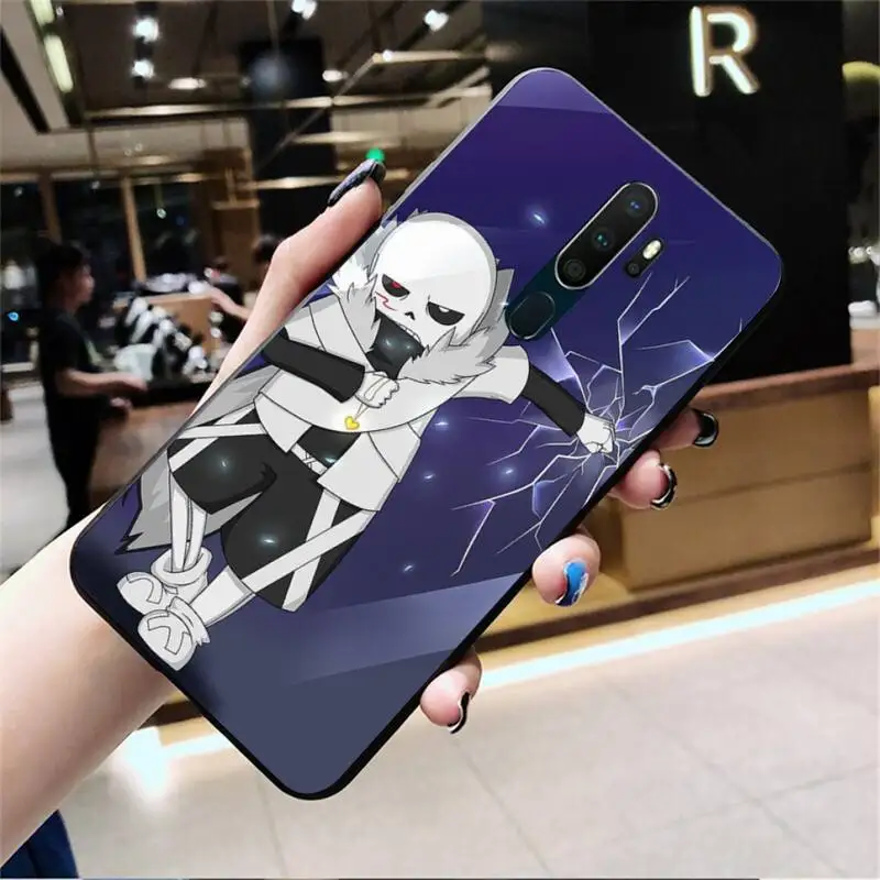 YJZFDYRM Папирус из андертейл sans doggo черный мягкий чехол для телефона Capa Oppo A5 A9 2020 Reno2 z