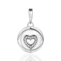 100 925 sterling silver floating locket heart dangle charms beads for jewelry making fits europe original bracelets bijoux