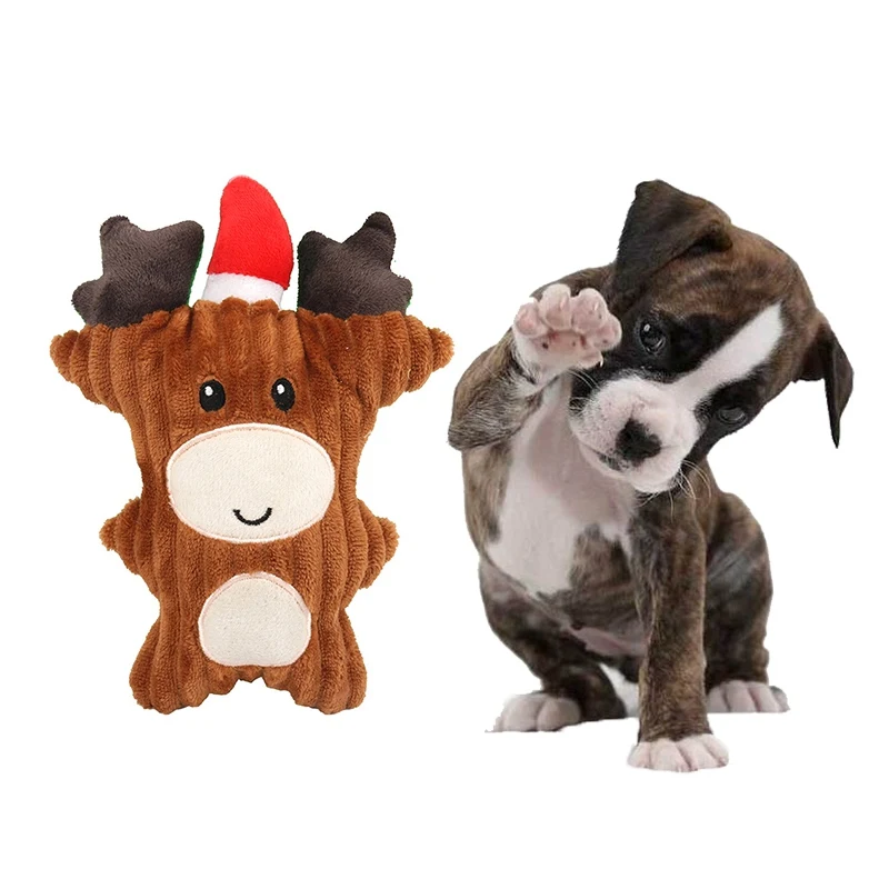 Новый Рождественский Санта Клаус игрушки для собак милые кусающиеся веревки