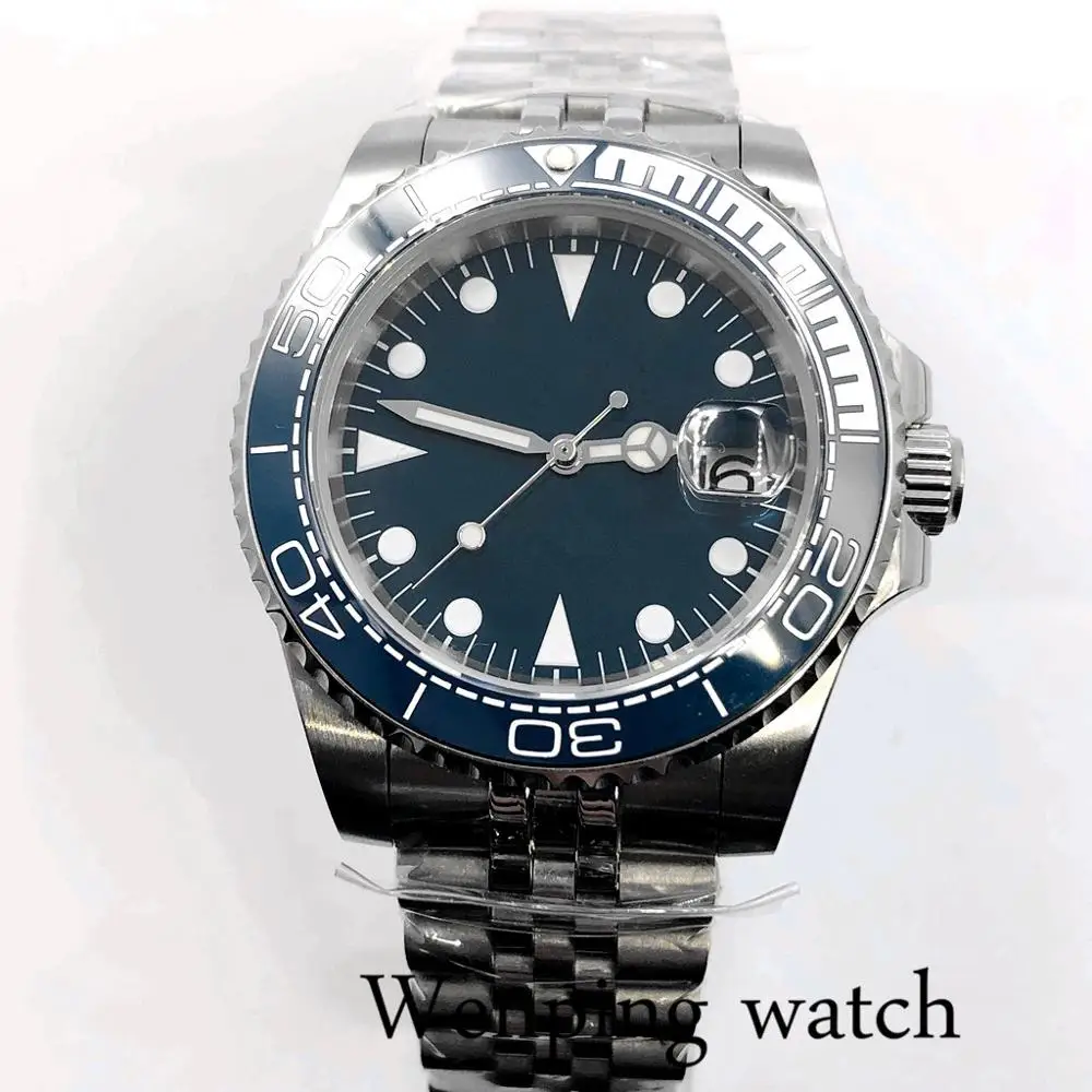 Bliger 2020 новые 40 мм Мужские роскошные часы Серебряный чехол сапфировое стекло