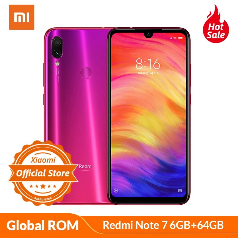 Xiaomi Redmi Note 7 с глобальной ПЗУ 6 ГБ 64 48 МП камера 13 Восьмиядерный процессор Snapdragon 660