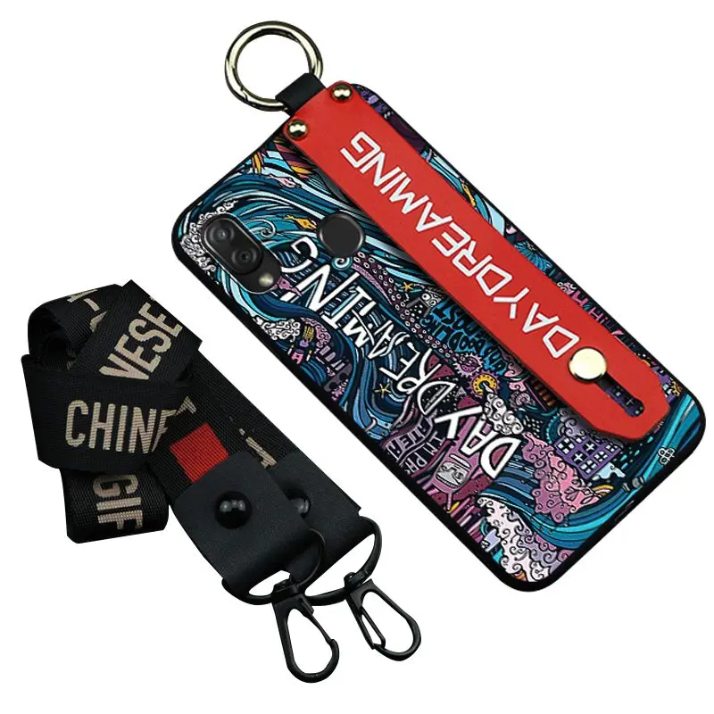 Shockproof Phone Case For ZTE V10 Vita Lanyard Graffiti Series Delicate Holder TPU Silicone Cover | Мобильные телефоны и