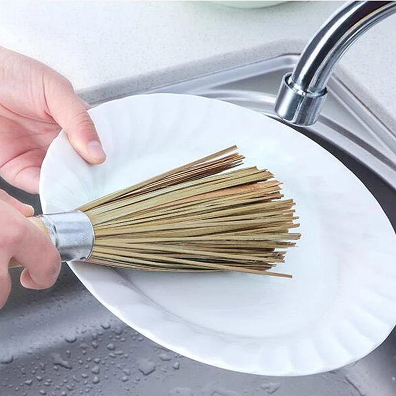 Бамбуковые щетки для кастрюль с длинной ручкой щетка чистки инструмент кухни