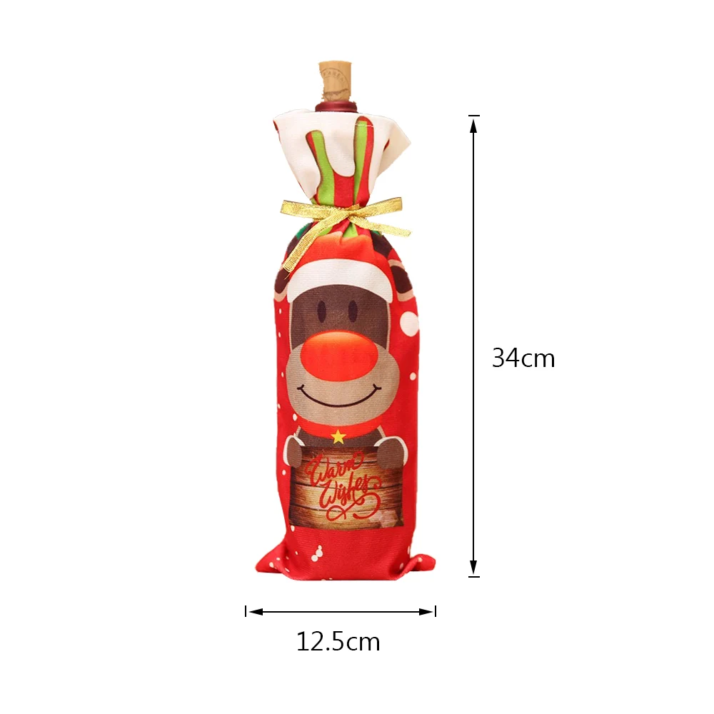 Рождественские украшения для дома Рождественские Украшение стола год ужин крышки бутылки вина набор Санта Клаус со снеговиком, Ipad Mini 1/3 предмета в комплекте - Цвет: X 1PC