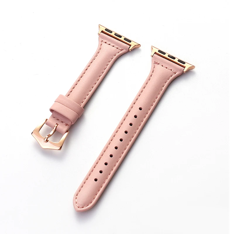 

Genuine Leather band for Apple Watch 6 5 4 3 2 iwatch 38mm 40mm 42mm 44mm woman Bracelet smart watch Accessories loop
