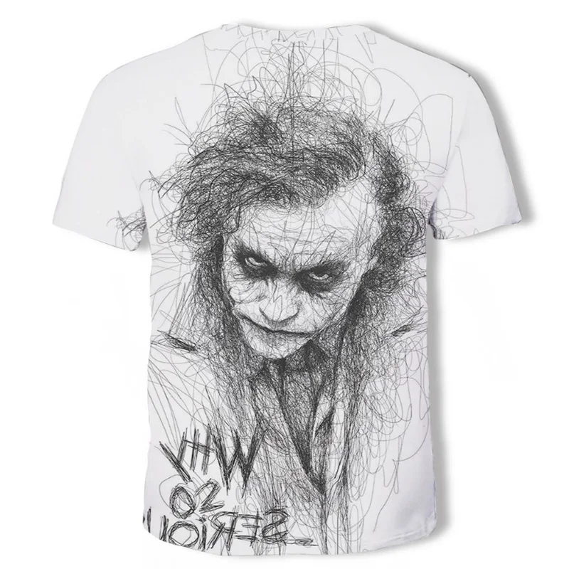 Футболка мужская с 3D принтом клоуна модная тенниска надписью Why So Serious уличная