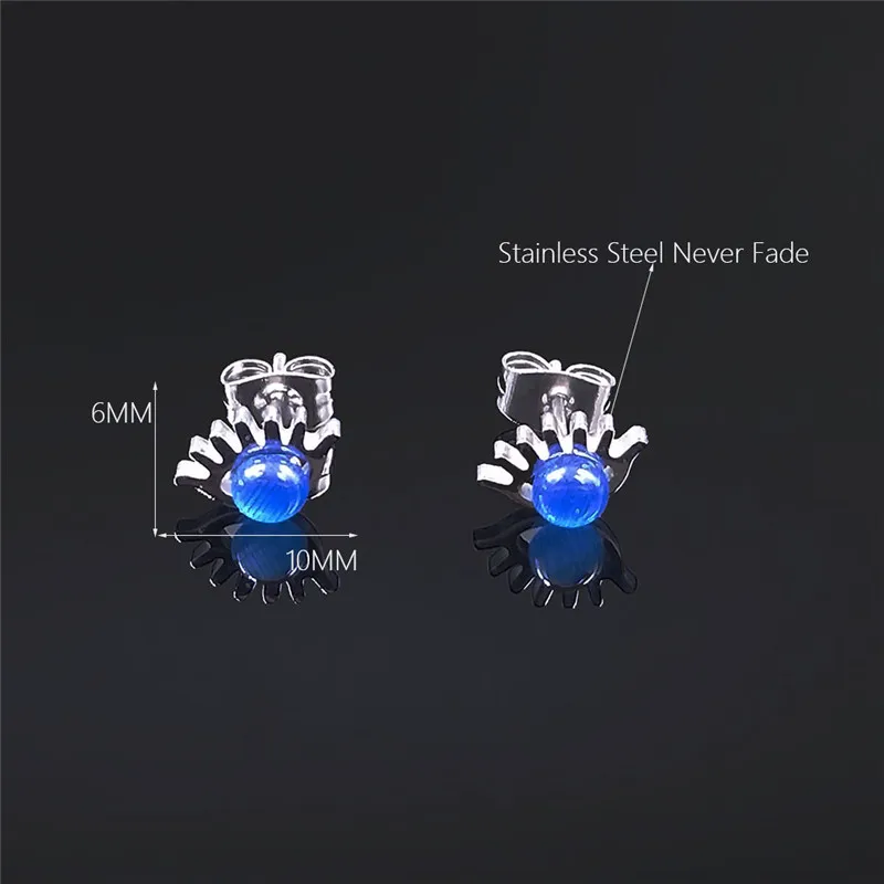 

3pairs Islam Eyes Opal Stainless Steel Stud Earring Women Silver Color Earrings Set Fashion Jewelry boucle doreille EXS01