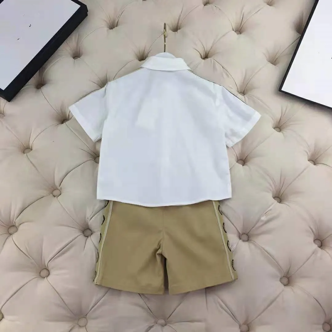 

2021 summer New short T-shirt + Khaki Pants high quality Brand Children's Boys boutique clothing 3 4 6 8 10 1 2years