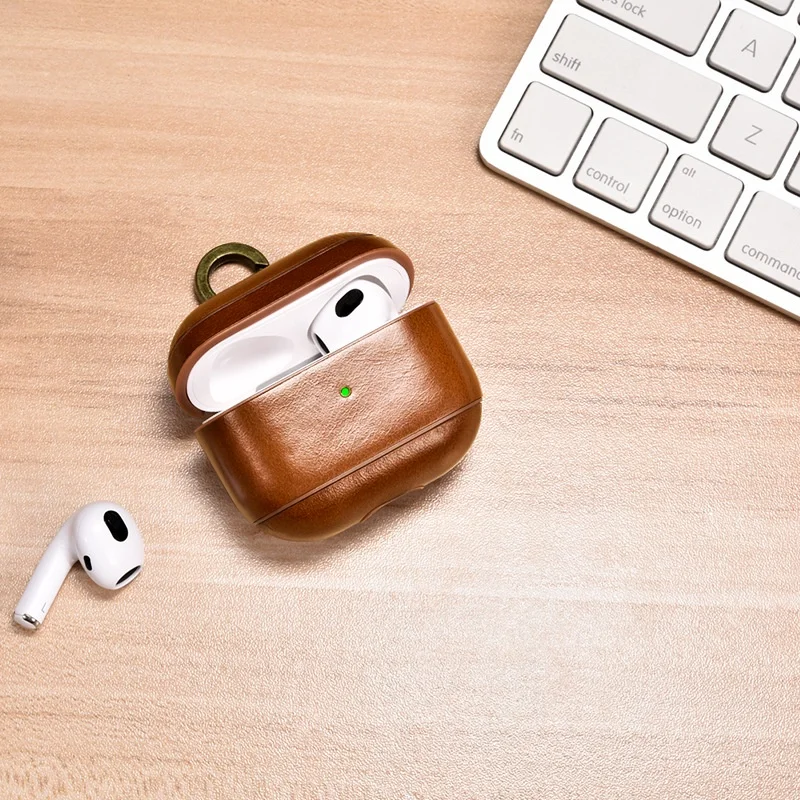 

ICARER Genunine Leather Vintage Case for AirPods 3 AirPod Pro 1 2 Cover