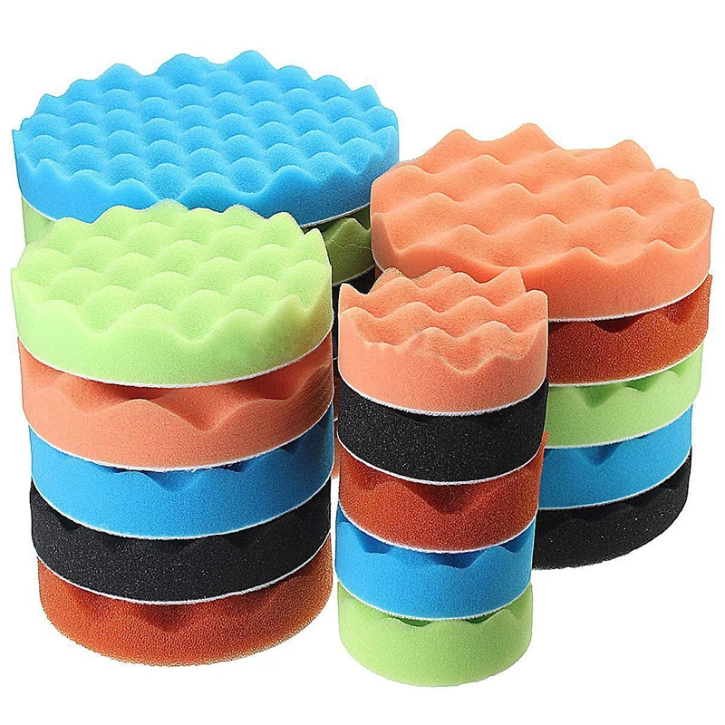 

8PCS 3/5/6 Inch Buffing Sponge Polishing Pad Kit Waxing For Car Polisher Tools Used To Scratch And Defect Removal