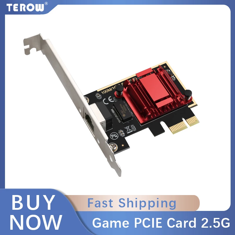 

Game PCIE Card 2500Mbps Gigabit Network Card 10/100/1000Mbps RTL8125 RJ45 Wired Network Card PCI-E 2.5G Network Adapter LAN Card