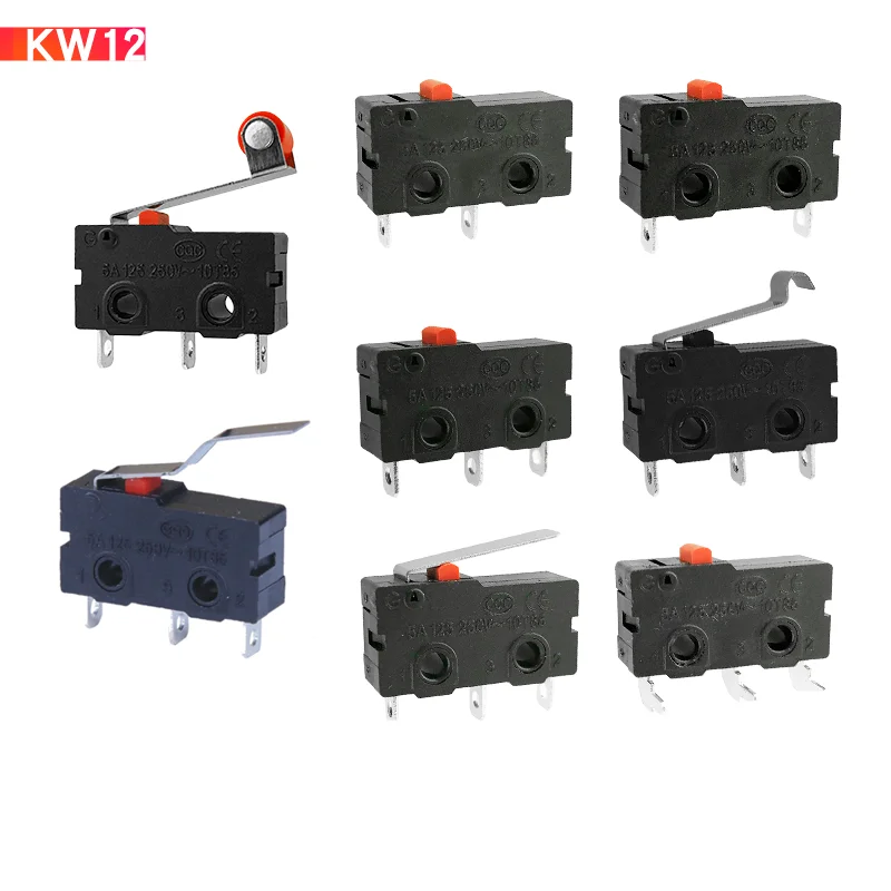 5Pcs Mini Micro Limit Switch NO NC 3 Pins PCB Terminals SPDT kw12/11 mouse zw12 small stroke limit feet 2 5A pulley | Обустройство