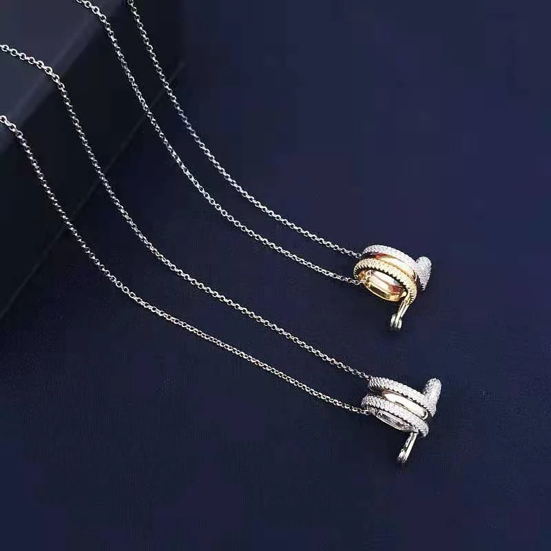 

Fashion High Jewelry Multicolor Safety Pin Adjustable Necklace Pin Circle Decoration Crystal Female Romantic Birthday Gift