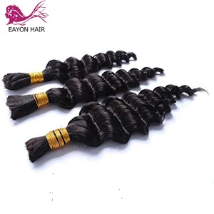 Человеческие волосы EAYON для плетения, крупные волны, малазийские, 123 шт.
