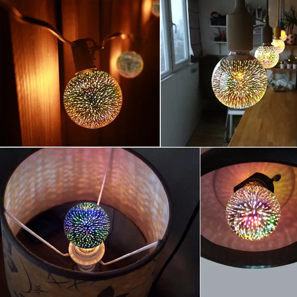 

Table Lamps Colorful Fireworks Effect LED 3D Light Vintage Bulbs 3D Lamp 110V - 240V Home Bar Night Light Christmas Decoration
