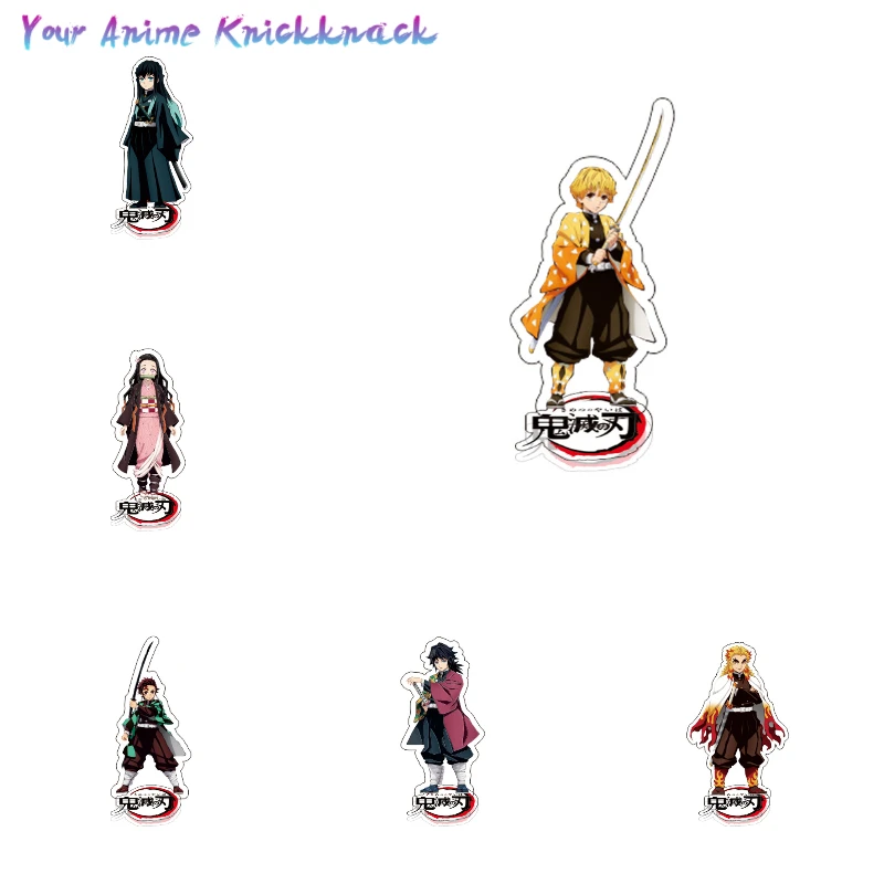 

Anime Figures Demon Slayer Acrylic Stand Model Plate Cosplay Desk Decor Standing Sign Kimetsu No yaiba Keychains for Fans Gift