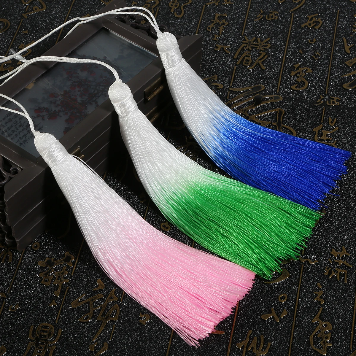 Шелковая кисточка ручная градиентного цвета бахрома для занавесок занавеска с